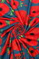 Bold Poppy & Monet Art Print Reversible Wool Tassel Scarf