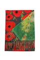 Bold Poppy & Monet Art Print Reversible Wool Tassel Scarf