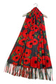 Bold Poppy & Monet Art Print Reversible Wool Tassel Scarf