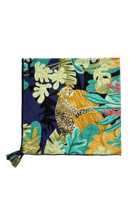 Bright Jungle Leopard Print Square Scarf