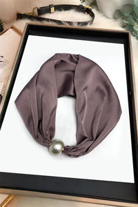 Elegant Plain Pearl Magnetic Clasp Scarf