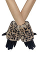 Faux Fur Luxe Leopard Print Touchscreen Gloves