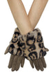 Faux Fur Luxe Leopard Print Touchscreen Gloves