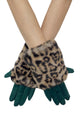 Faux Fur Luxe Leopard Print Touchscreen Gloves