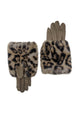 Faux Fur Luxe Leopard Print Touchscreen Gloves