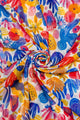 Bright Floral Catcus Print Frayed Scarf