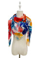 Watercolour Floral Print Frayed Square Scarf