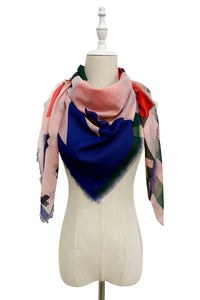 Bold Graphic Art Print Frayed Square Scarf