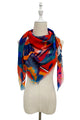 Tropical Parrot Print Frayed Square Scarf