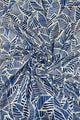 Foiled Detailed Leaf Print Frayed Scarf