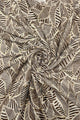 Foiled Detailed Leaf Print Frayed Scarf