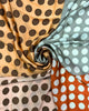 Colourful Polka Dot Print Silk Scarf