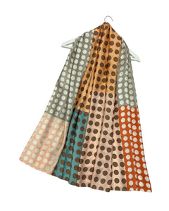 Colourful Polka Dot Print Silk Scarf