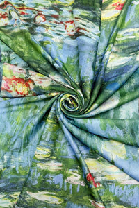 Manet 'Jeanne Demarsy'/Monet 'Water Lily' Reversible Silk Scarf