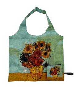 Van Gogh Sunflowers Foldable 2-in-1 Shopper Bag & Purse