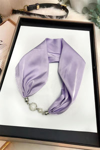 Plain Diamante Magnetic Clasp Scarf