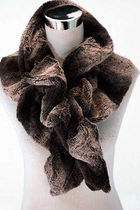 Two Tone Faux Fur Scarf (Wide)