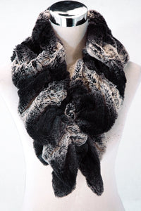 Two Tone Faux Fur Scarf (Wide)