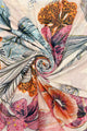 Tropical Flower Print Frayed Scarf