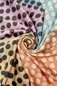 Colourful Polka Dot Print Silk Scarf