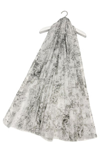 Marble Ink Frayed Scarf