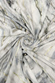 Foiled Swirl Print Frayed Scarf