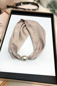 Elegant Plain Pearl Magnetic Clasp Scarf