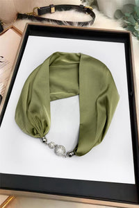 Plain Diamante Magnetic Clasp Scarf