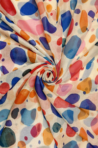 Colourful Spots Art Print Frayed Scarf