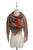 Poppy Print Linen Square Frayed Scarf