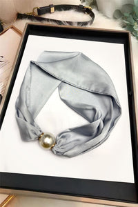 Elegant Plain Pearl Magnetic Clasp Scarf