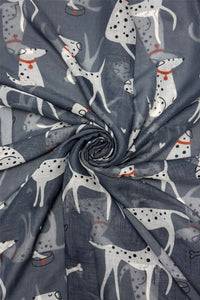 Cute Dalmation Print Frayed Scarf