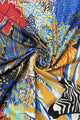 Floral Zebra Print Silk Square Scarf