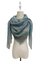 Paisley Linen Square Frayed Scarf