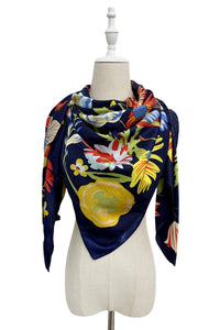 Vibrant Wildflower Print Square Scarf