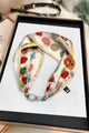 Cute Retro Floral Diamante Magnetic Clasp Scarf