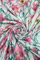 Intwined Floral Metallic Thread Frayed Scarf