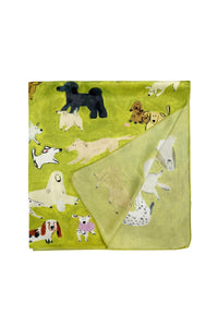 Dogs In the Park Print Silk Square Scarf