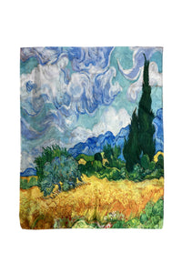 Van Gogh 'Wheat Field with Cypresses' Print Silk Scarf