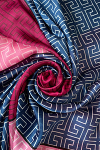 Geometric Fashion Shapes Print Silk Scarf