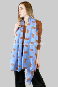 Cute Scottish Highland Buffalo Print Scarf