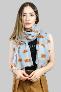 Cute Scottish Highland Buffalo Print Scarf