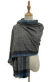 Houndstooth Check Print Frayed Scarf