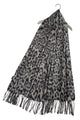 Luxe Leopard Print Wool Tassel Scarf