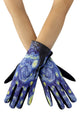 Van Gogh Starry Night Suede Touchscreen Gloves