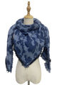 Leopard Print Boucle Effect Frayed Triangle Scarf