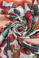 Summer Butterfly Print Frayed Scarf