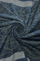 Traditional Paisley & Stripe Border Frayed Scarf