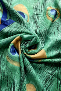 Peacock Feather Print Silk Scarf - Fashion Scarf World